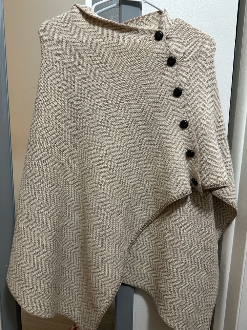 Aran Island Wool Knit Poncho